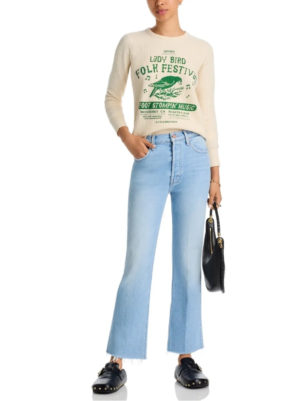 Mother The Itty Bitty Goodie Goodie Lady Bird Folk Festival Thermal Top XS NWT - Picture 2 of 12